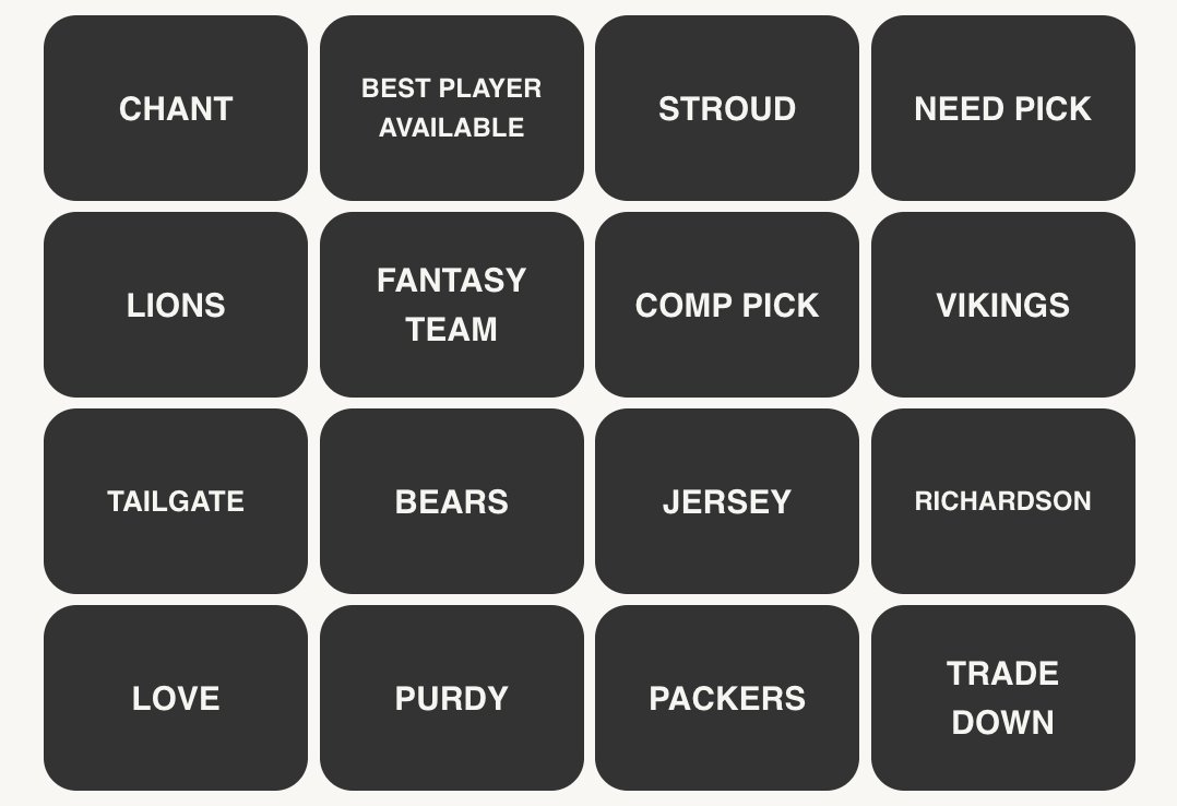 Top 10 NFL Draft Sports Connections Games